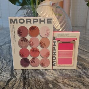 Morphe Rose Frequency Eyeshadow Palette & Cheek Thrills Blush Trio - Pink